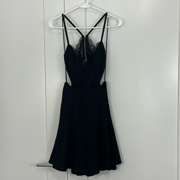 Lulu's Lush Small Black Perfect Evening Lace Skater Mini Dress - Picture 8 of 16